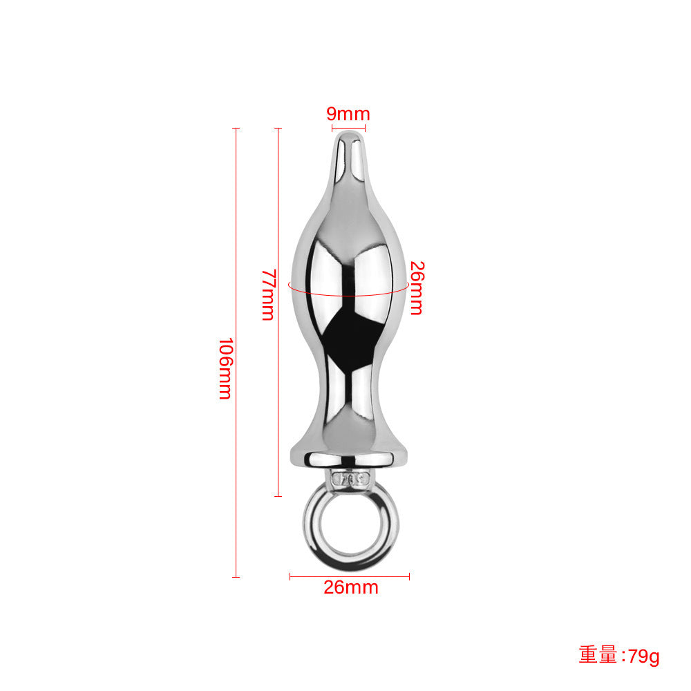 Metal Silver Lifting Ring Butt Plug Back Court Expansion