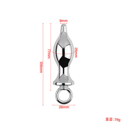 Metal Silver Lifting Ring Butt Plug Back Court Expansion