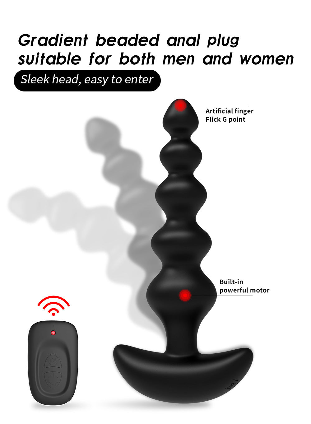 Remote Control Rechargeable Beaded Prostate Massager Toys