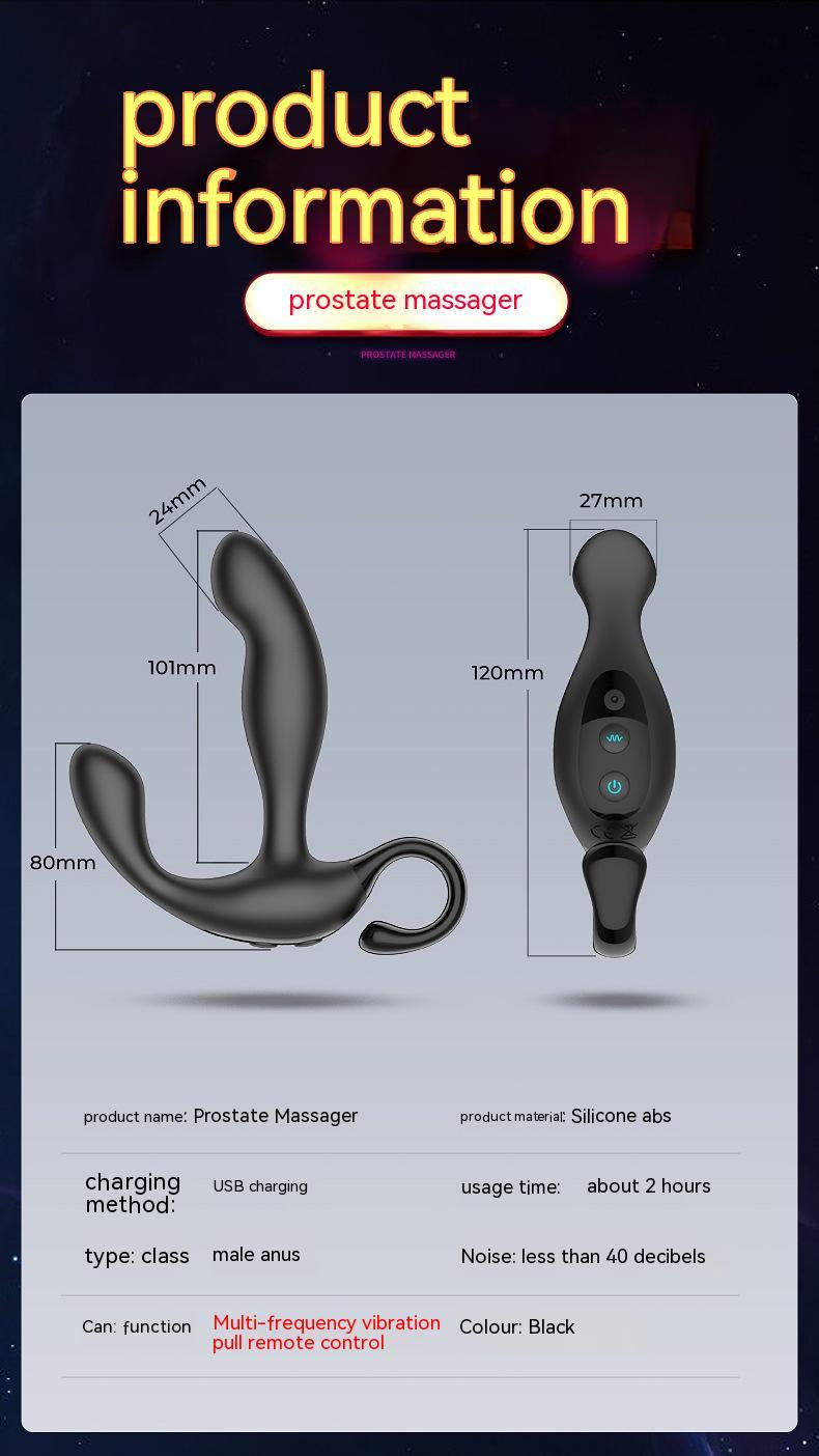 Men's 10 Frequency Double Shock Remote Control Prostate Vibrator