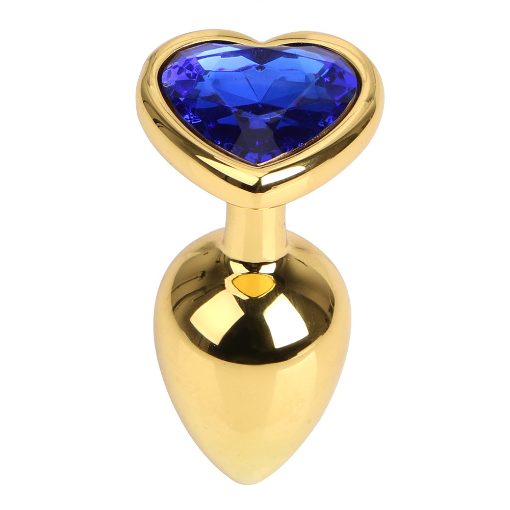 Love Heart Diamond Gold Butt Plug