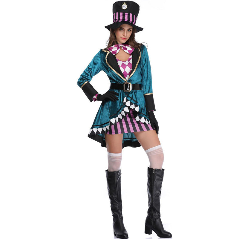 Halloween Full Body Dress Suit Oversized Hat Mage Costume